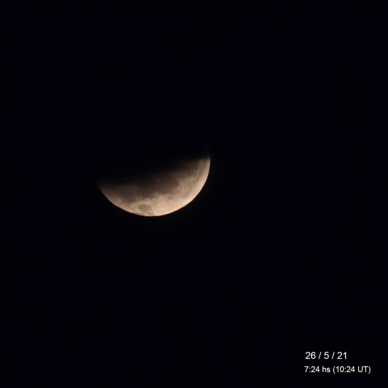 As se vio la Luna de Sangre, primer eclipse total de Luna del ao