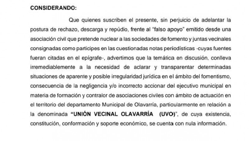 Fomentistas impulsan pedido de informes sobre la UVO