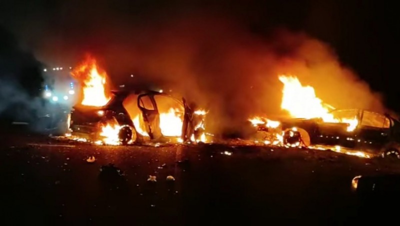 Terrible choque e incendio en la Ruta 205: muri una mujer