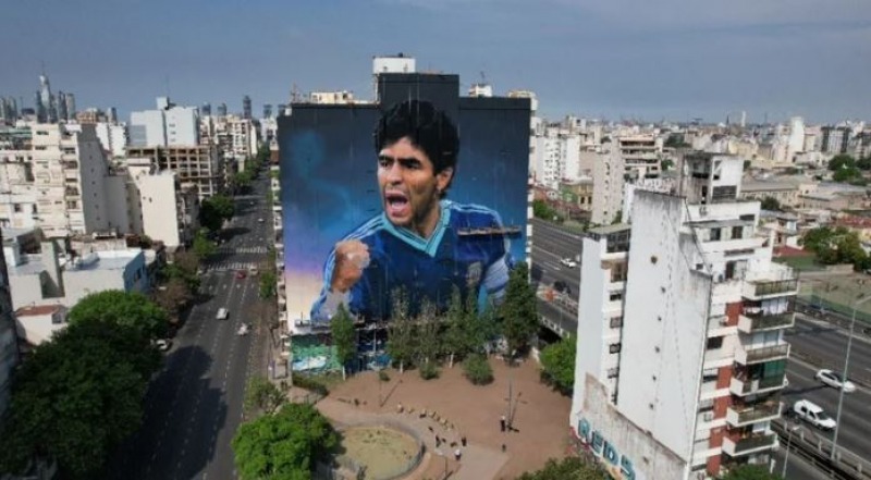 Se inaugura el mural m�s grande del mundo en honor a Maradona