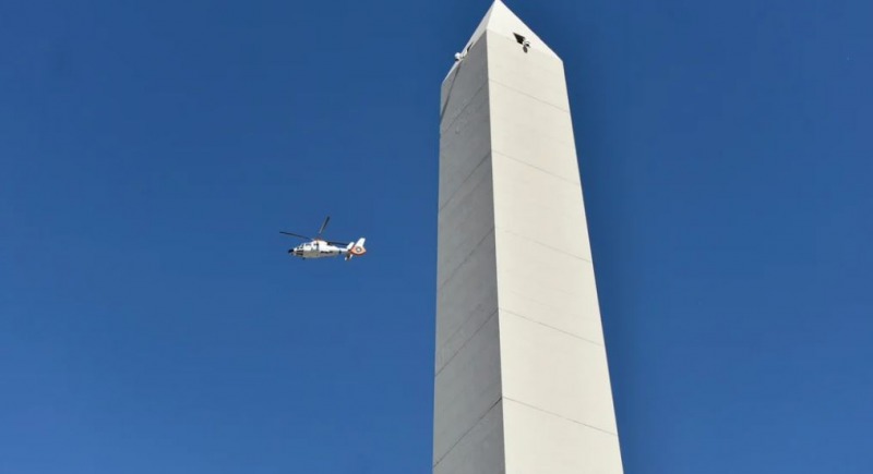 La seleccin sobrevol la ciudad de Buenos Aires en helicptero