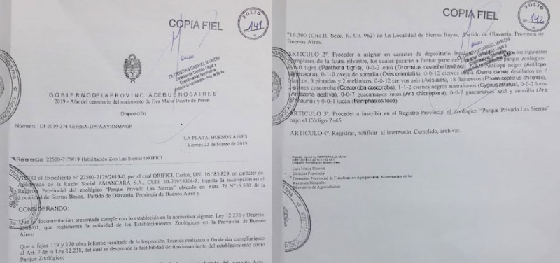 La Provincia habilit el zoolgico privado Las Sierras