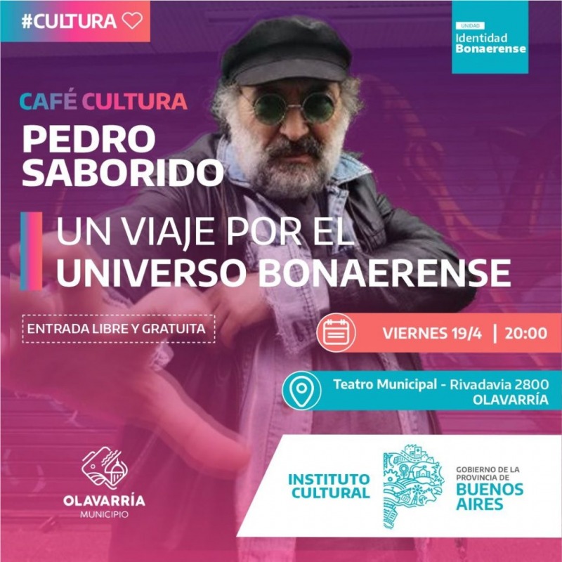 Pedro Saborido regresa a Olavarra el 19 de abril