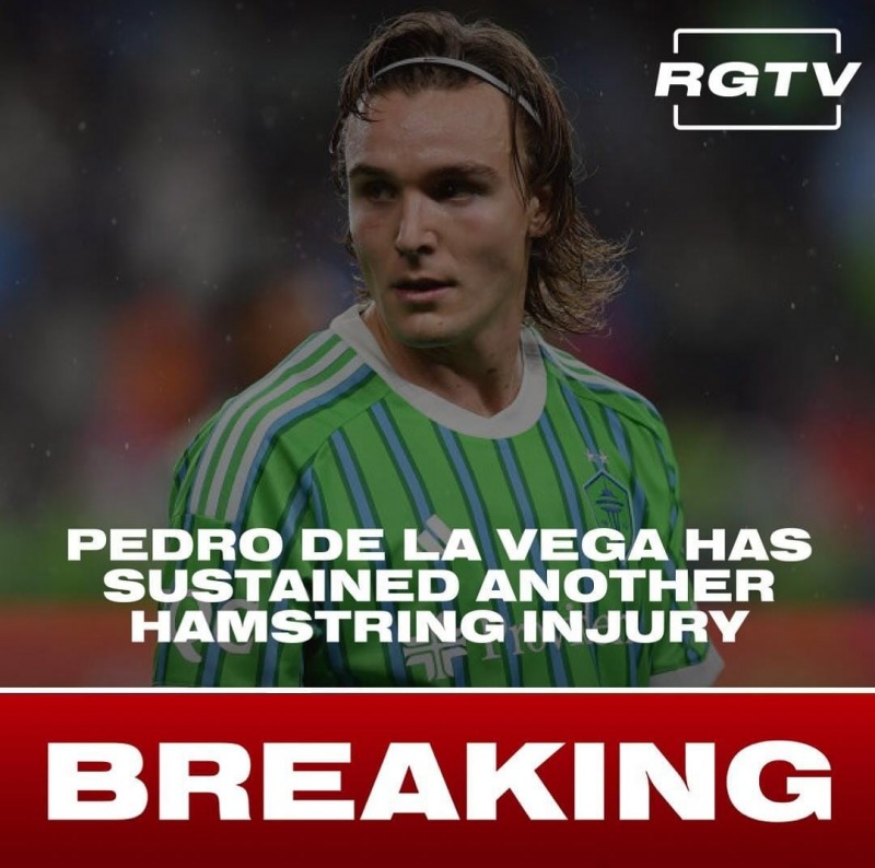 El Sounders inform una nueva lesin de Pedro De la Vega
