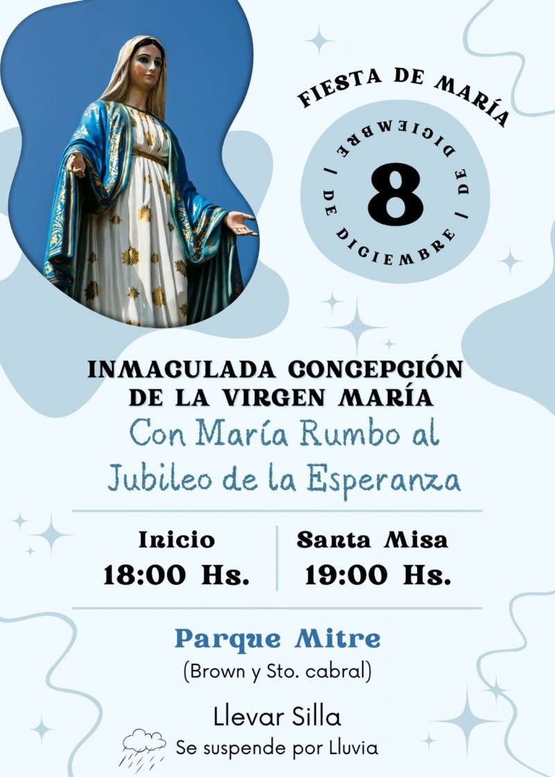 Misa en el Parque Mitre por la Inmaculada Concepcin
