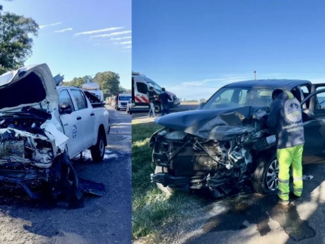 Violento choque frontal en la Ruta 3: seis personas heridas