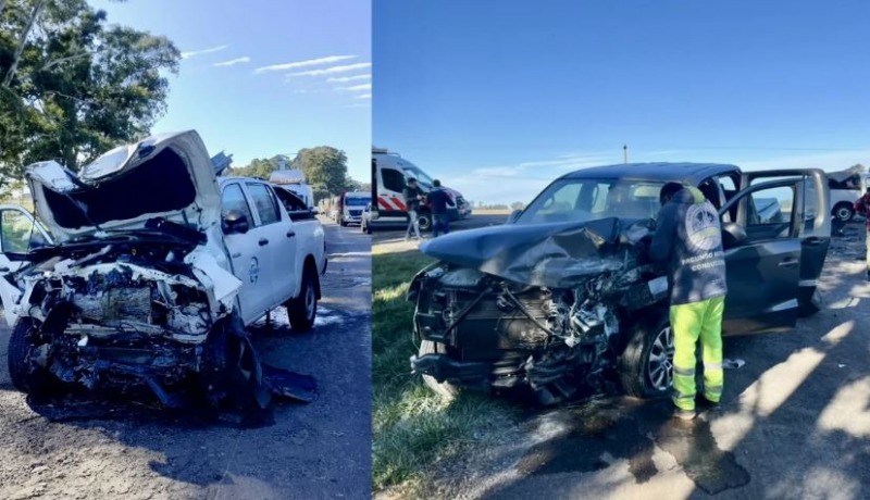 Violento choque frontal en la Ruta 3: seis personas heridas