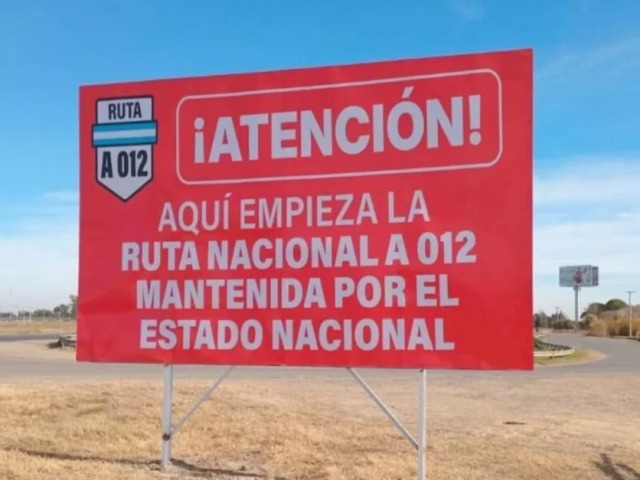 Aparecieron carteles por el mal estado de las rutas nacionales