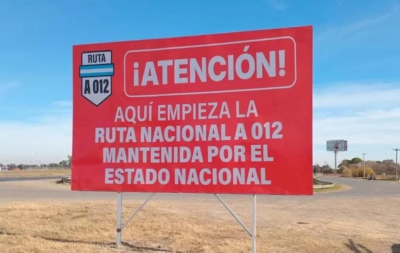 Aparecieron carteles por el mal estado de las rutas nacionales