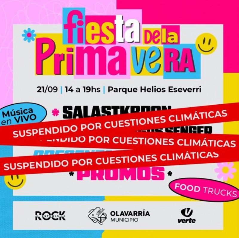 Por el mal tiempo, se suspendi la II edicin de la Fiesta de la Primavera