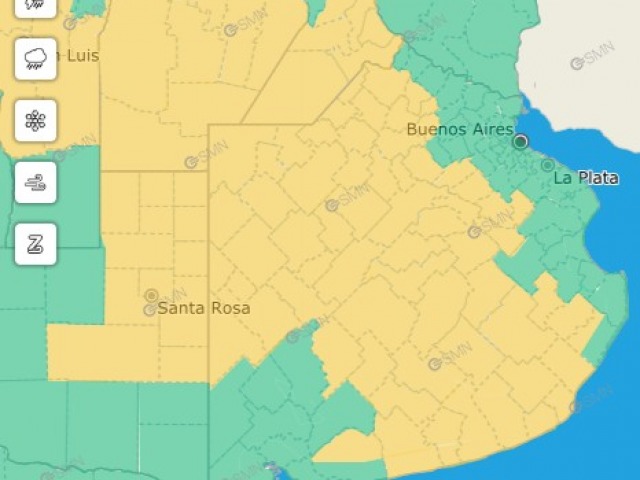 Dictan alerta amarilla por tormentas para este sbado