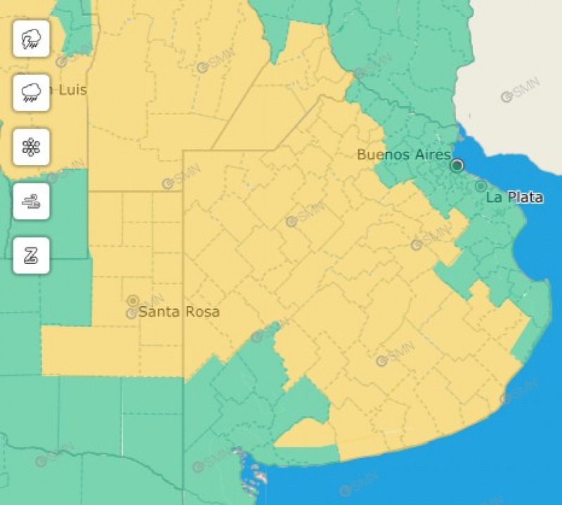 Dictan alerta amarilla por tormentas para este sbado