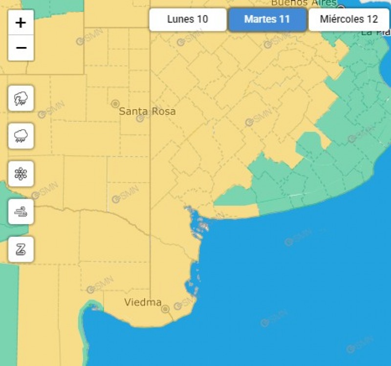 Otra alerta meteorolgica para este martes desde el medioda