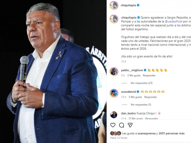 El agradecimiento del Chiqui Tapia a Juan Pablo Pompei