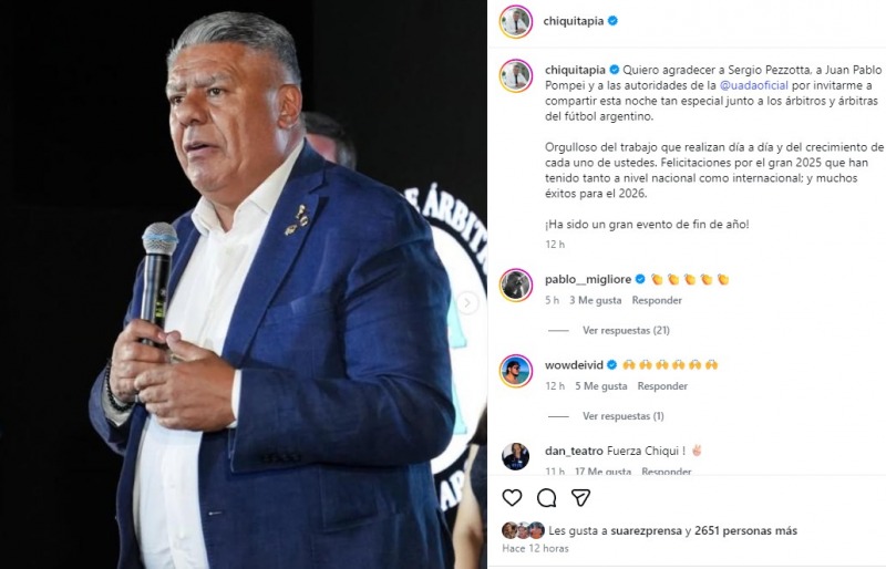 El agradecimiento del Chiqui Tapia a Juan Pablo Pompei