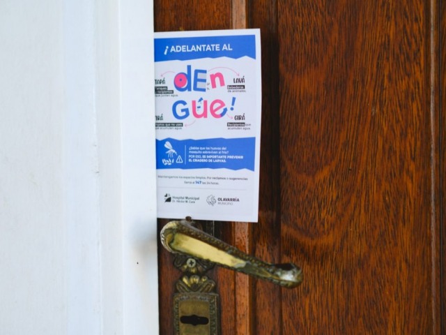 Operativo de bloqueo ante un caso sospechoso de Dengue