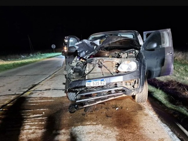 Chocaron contra un vacuno a la altura del arroyo Vallimanca