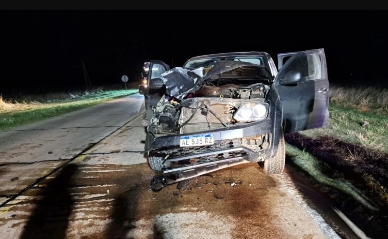 Chocaron contra un vacuno a la altura del arroyo Vallimanca