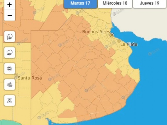 Este martes tambi�n amaneci� con alerta naranja