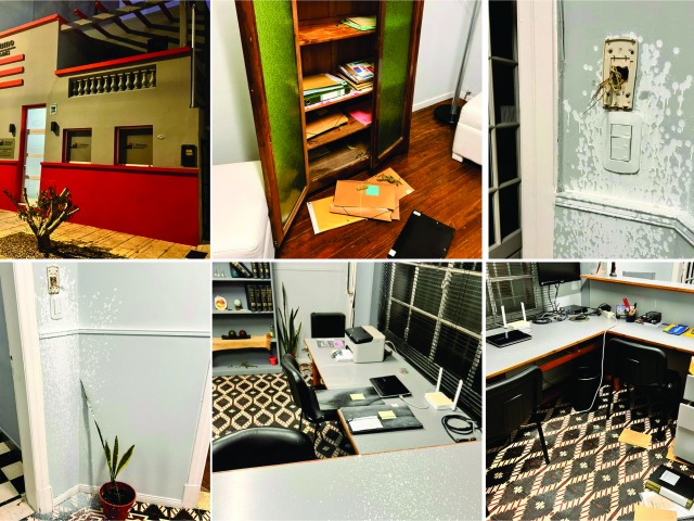 Destrozos e importante robo en una inmobiliaria